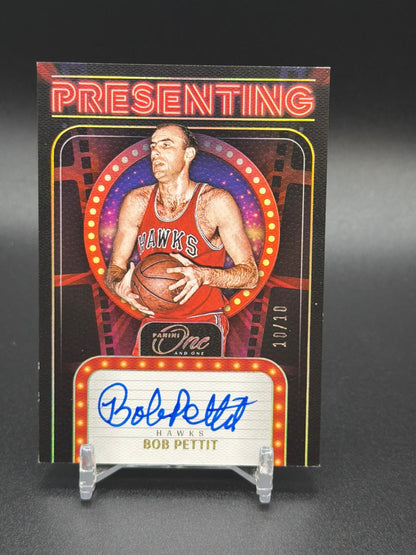 2024-25 Panini One and One #PS-BOB Bob Pettit Presenting Gold Auto /10