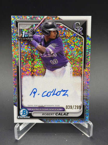 2024 Bowman #CPA-RCA Robert Calaz Chrome 1st Auto Speckle Refractor #/299