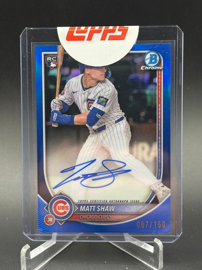 2025 Bowman Chrome #CRA-MS Matt Shaw Rookie Autographs Blue #/150