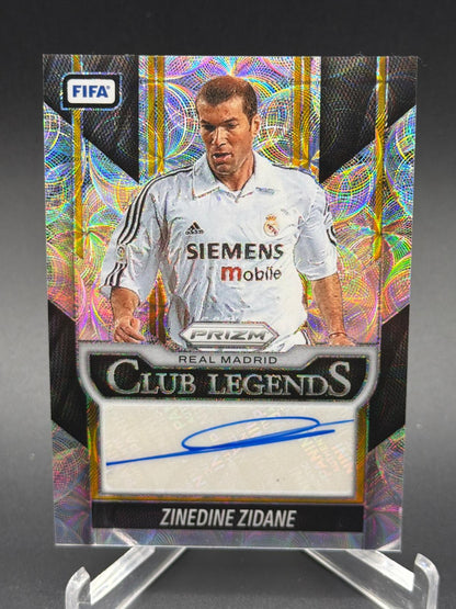 2025 Panini Prizm FIFA Zinedine Zidane Club Legends Choice autograph card