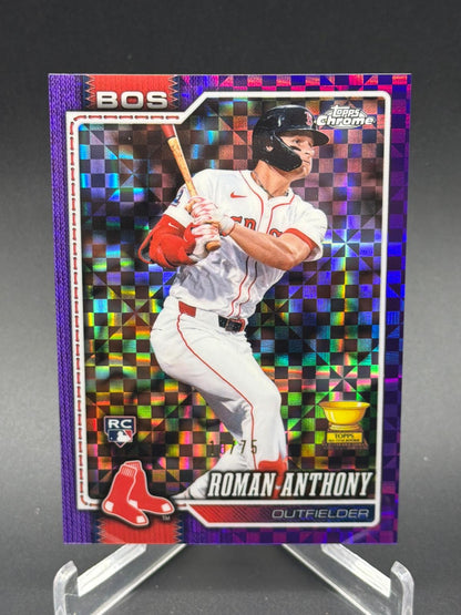 2026 Topps Chrome #225 Roman Anthony Purple X-Fractors #/75