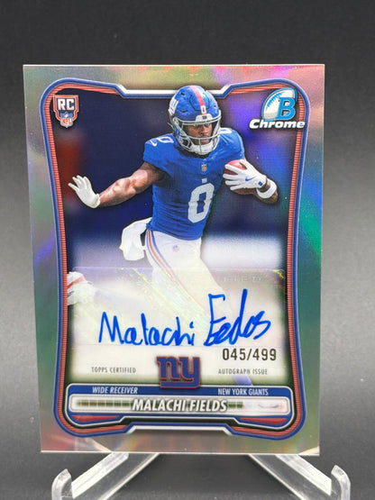 2026 Bowman #BCRA-MF Malachi Fields Chrome Rookie Autographs Refractor #/499