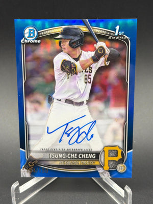 2025 Bowman Chrome #CPA-TC Tsung-Che Cheng 1st autograph Blue Refractor /150 card