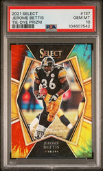 2021 Panini Select #137 Jerome Bettis Tie-Dye Prizm /25 card graded PSA 10