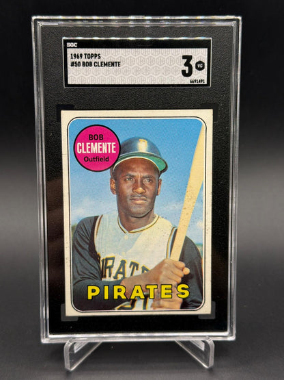 1969 Topps #50 Bob Clemente baseball card graded SGC 3