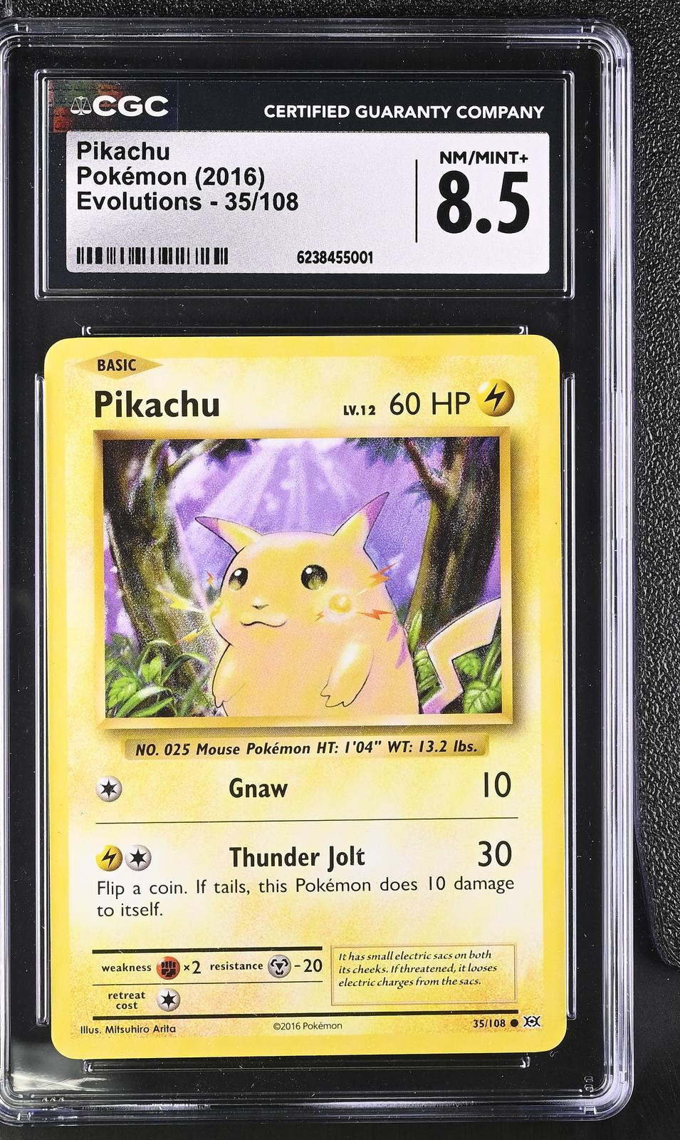 2016 Pokemon Evolutions #35/108 Pikachu CGC 8.5