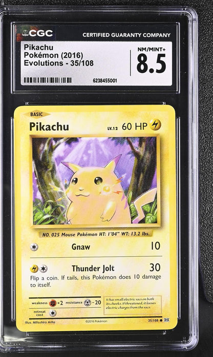 2016 Pokemon Evolutions #35/108 Pikachu CGC 8.5