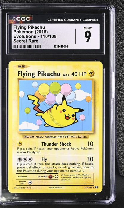 2016 Pokemon Evolutions #110/108 Flying Pikachu CGC 9