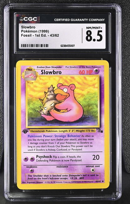 1999 Pokemon Fossil - 1st Edition #43/62 Slowbro CGC 8.5