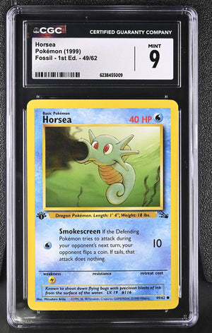 1999 Pokemon Fossil - 1st Edition #49/62 Horsea CGC 9