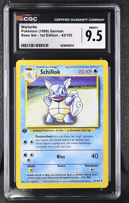 1999 Pokemon German Base Set - 1st Edition #42/102 Wartortle CGC 9.5