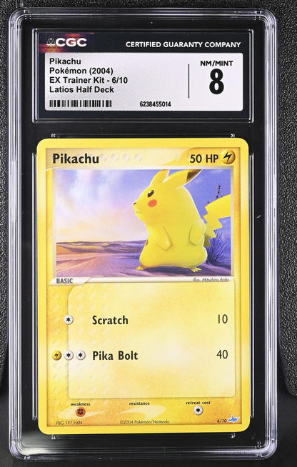 2004 Pokemon EX Trainer Kit #6/10 Pikachu Latios Half Deck CGC 8