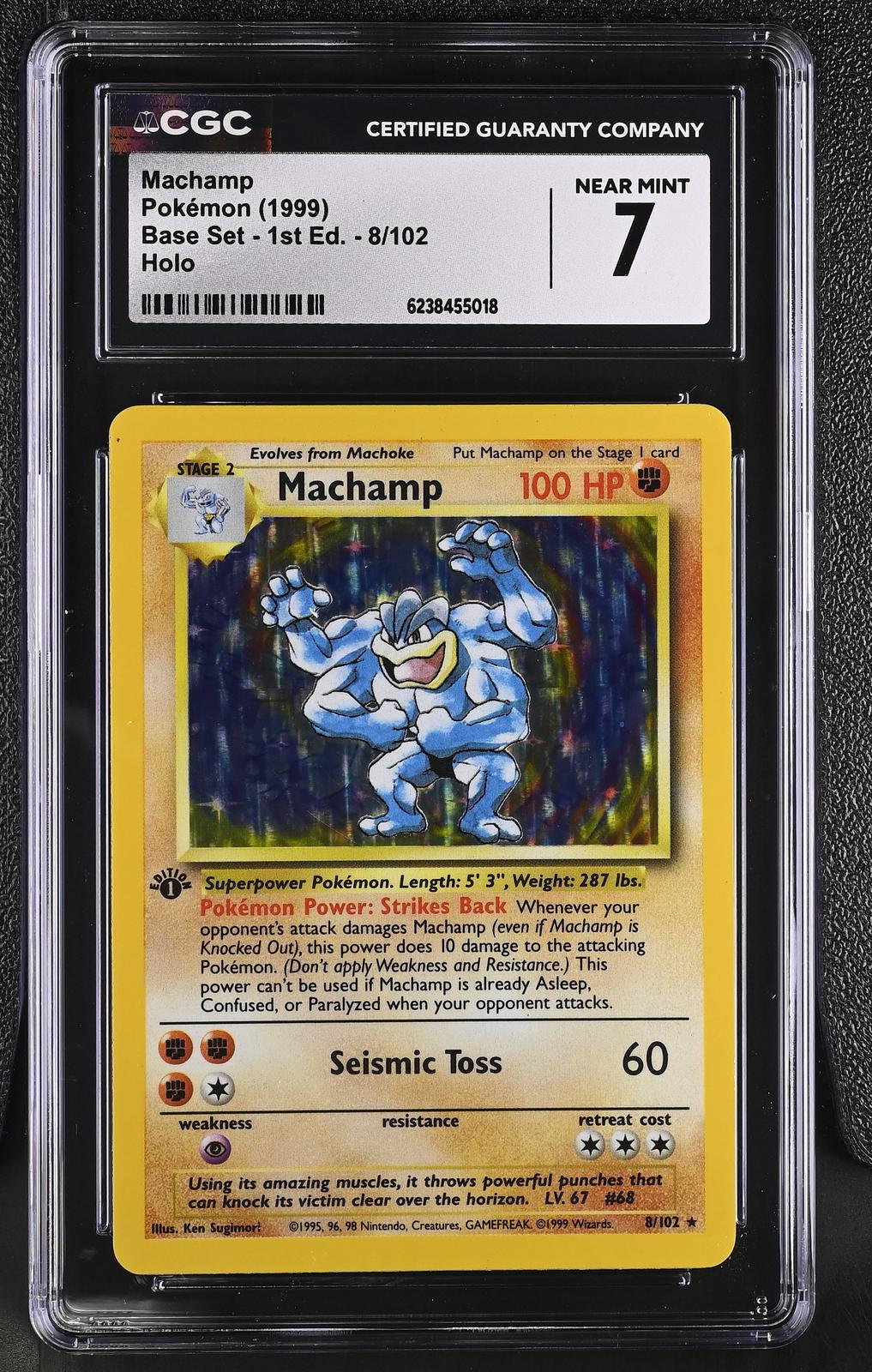 1999 Pokemon Base Set - 1st Edition #8/102 Machamp Holo CGC 7