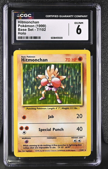1999 Pokemon Base Set #7/102 Hitmonchan Holo CGC 6