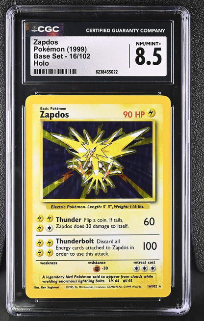 1999 Pokemon Base Set #16/102 Zapdos Holo CGC 8.5