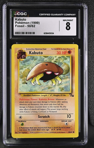 1999 Pokemon Fossil #50/62 Kabuto CGC 8