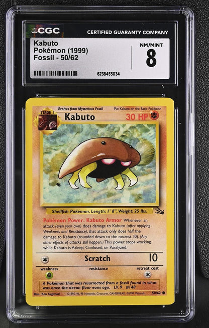 1999 Pokemon Fossil #50/62 Kabuto CGC 8