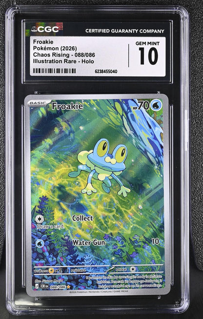 2026 Pokemon Chaos Rising #088/086 Froakie Holo CGC 10