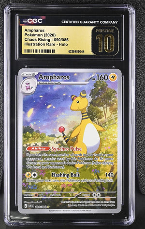 2026 Pokemon Chaos Rising #090/086 Ampharos Holo CGC 10 Pristine