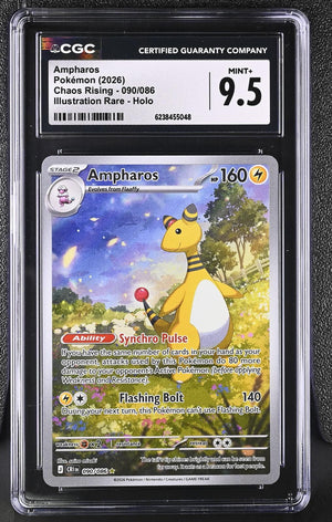 2026 Pokkemon Chaos Rising #090/086 Ampharos Holo CGC 9.5