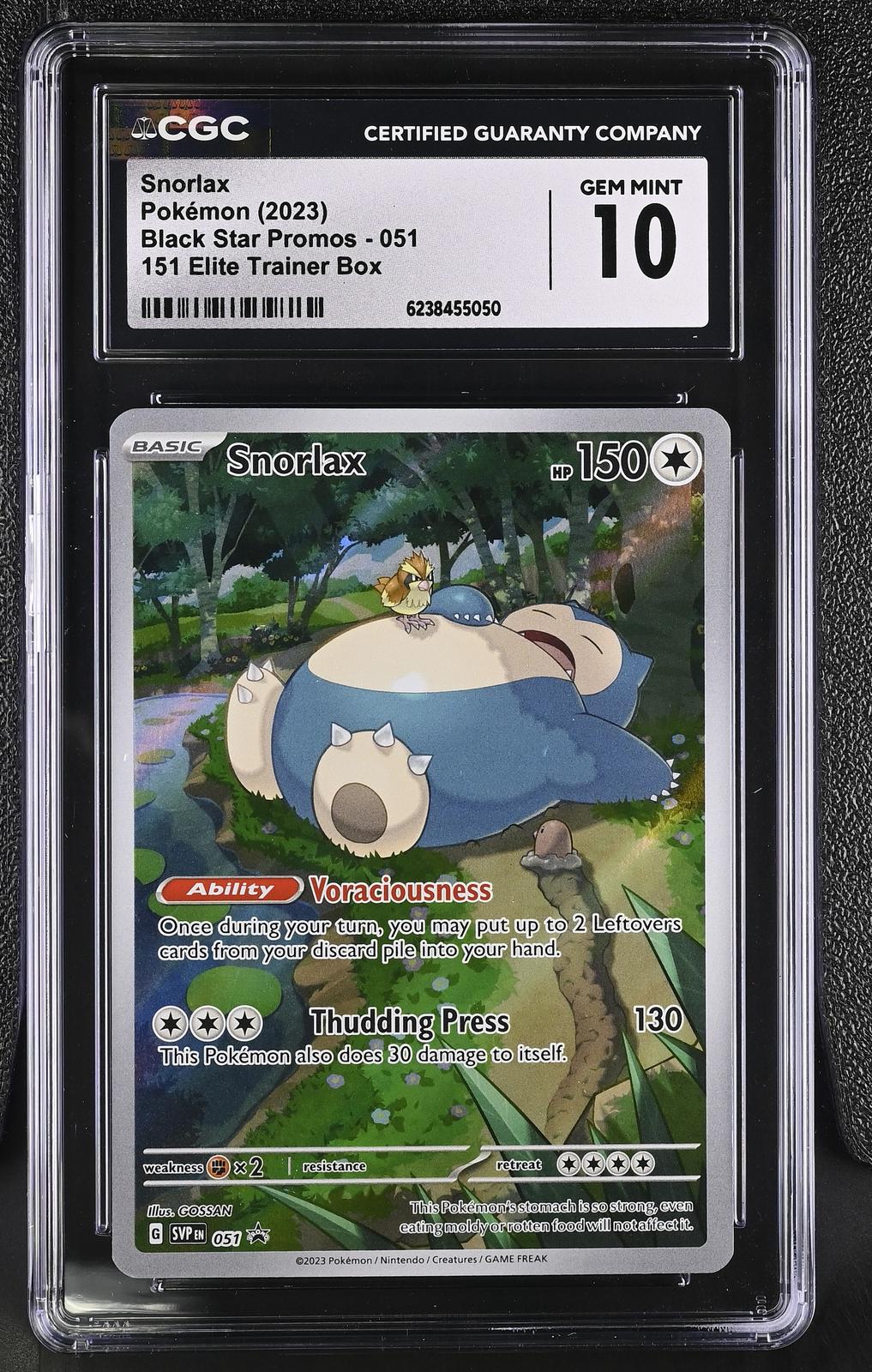 2023 Pokemon Black Star Promos #051 Snorlax 151 ETB CGC 10