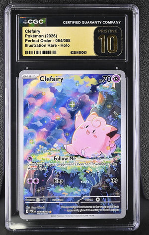 2026 Pokemon Perfect Order #094/088 Clefairy Illustration Rare Holo CGC 10