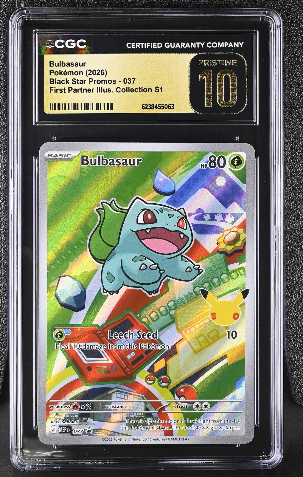 2026 Pokemon Black Star Promos #037 Bulbasaur 30th First Partner CGC 10 Pristine