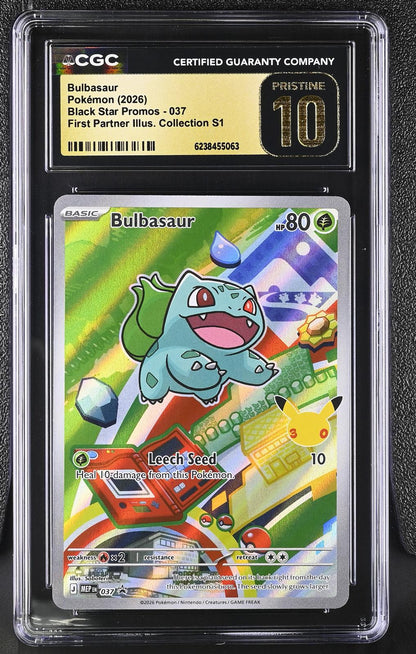 2026 Pokemon Black Star Promos #037 Bulbasaur 30th First Partner CGC 10 Pristine