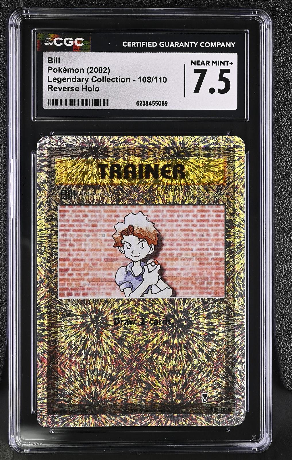 2002 Pokemon Legendary Collection #108/110 Bill Reverse Holo CGC 7.5