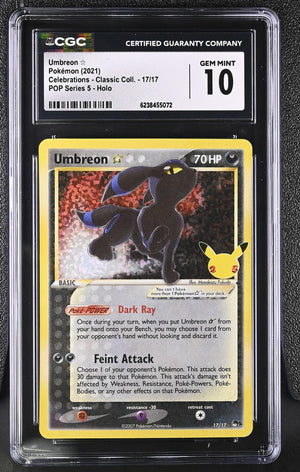 2021 Pokemon Celebrations Classic Collection #17/17 Umbreon Holo CGC 10