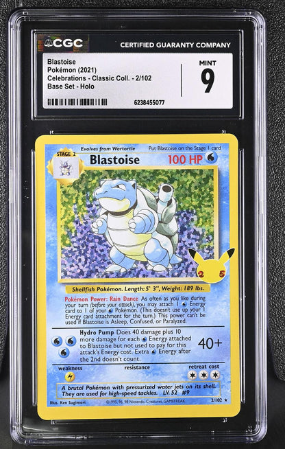 2021 Pokemon Celebrations - Classic Collection #2/102 Blastoise Holo CGC 9