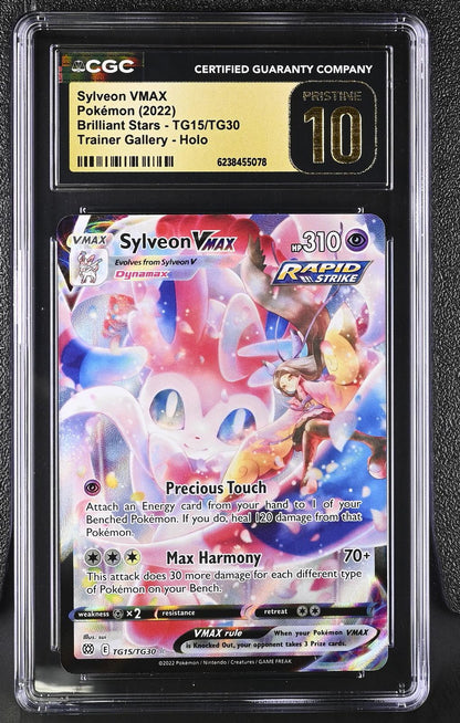 2022 Pokemon Brilliant Stars #TG15/TG30 Sylveon VMAX Holo CGC 10 Pristine