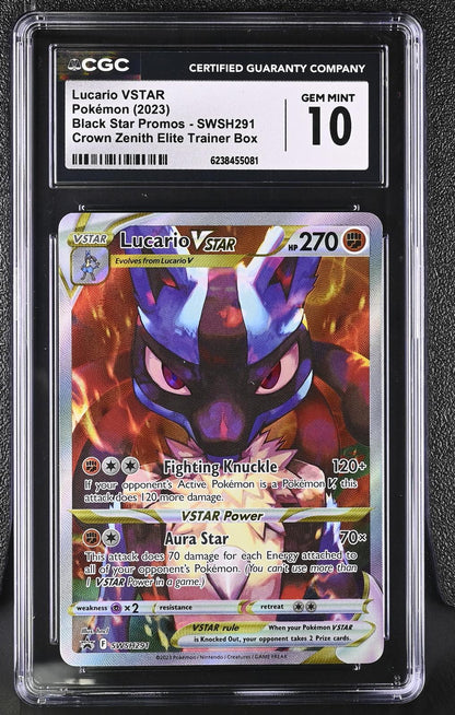 2023 Pokemon Black Star Promos #SWSH291 Lucario VSTAR CGC 10