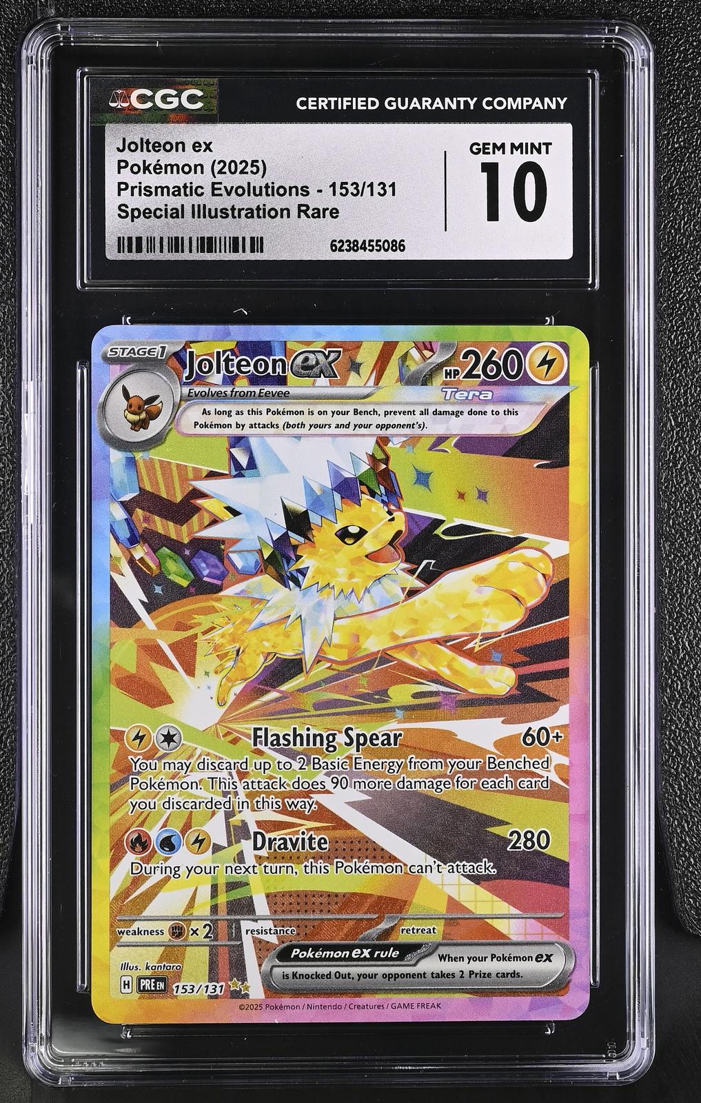 2025 Pokemon Prismatic Evolutions 153/131 Jolteon ex CGC 10 graded card