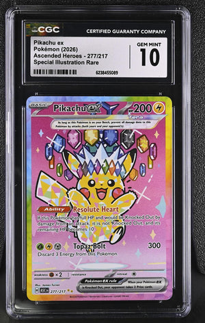 2026 Pokemon Ascended Heroes #277/217 Pikachu ex SIR CGC 10