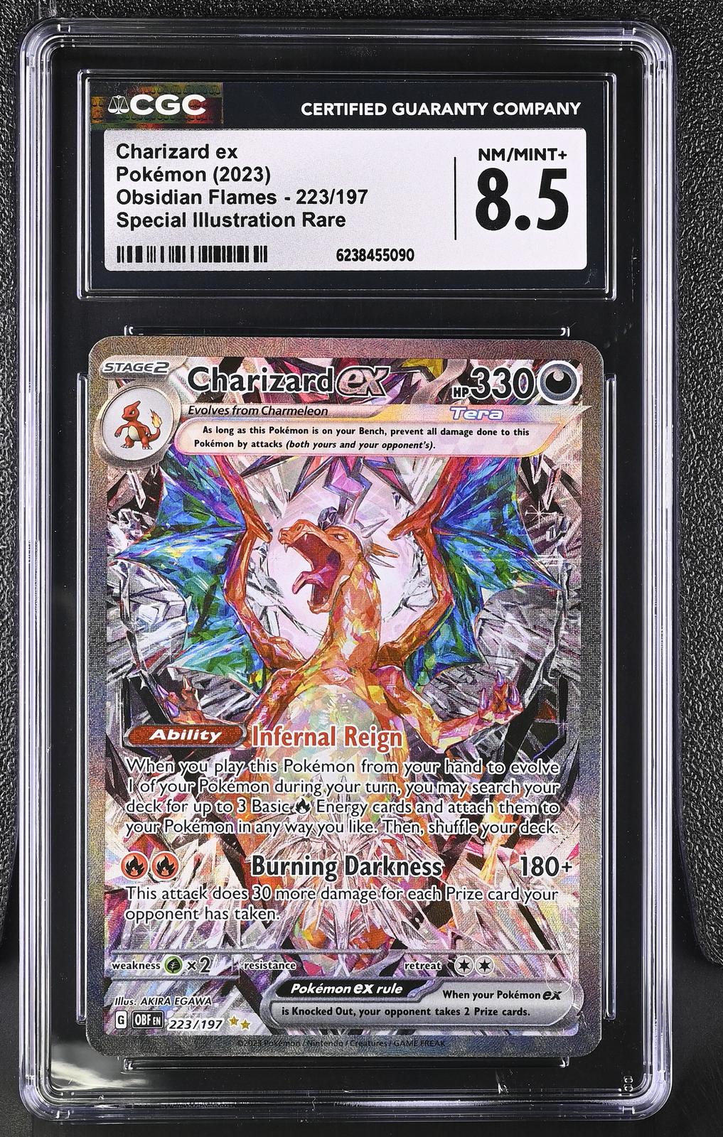 2023 Pokemon Obsidian Flames #223/197 Charizard ex CGC 8.5