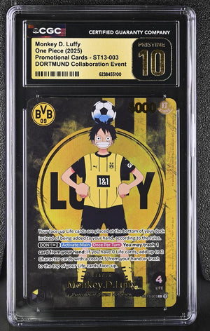 2025 One Piece ST13-003 Monkey D. Luffy Dortmund collab CGC 10 Pristine graded card