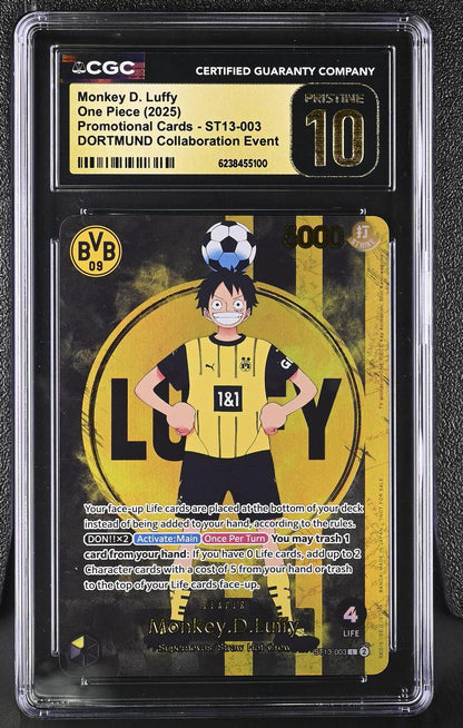 2025 One Piece #ST13-003 Monkey D. Luffy DORTMUND Collab Event CGC 10 Pristine