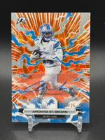 2025 Topps Resurgence Amon-Ra St. Brown Orange Power Surge autograph card
