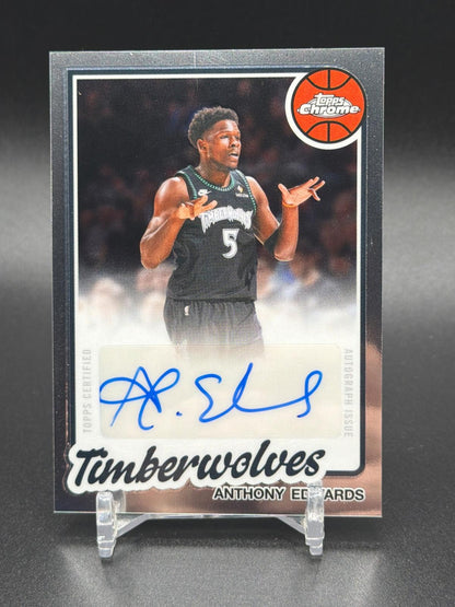 2025-26 Topps Chrome Update Anthony Edwards 1980-81 autograph card