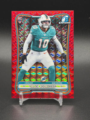 2026 Bowman #BCV-186 Jacob Rodriguez Rookie Chrome Red Geometric Refractor #/5