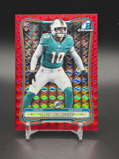 2026 Bowman #BCV-186 Jacob Rodriguez Rookie Chrome Red Geometric Refractor #/5