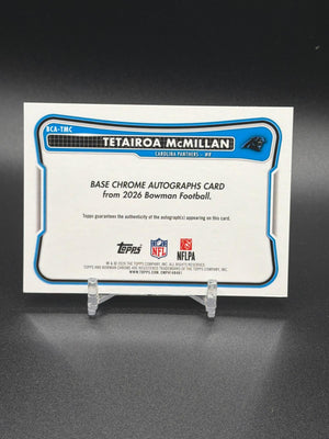 2026 Bowman #BCA-TMC Tetairoa McMillan Chrome Autographs Gold Refractor #/50