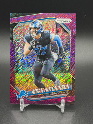 2025 Panini Prizm #210 Aidan Hutchinson Purple Shimmer #/15