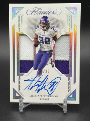 2023 Panini Flawless #DPA-APE Adrian Peterson Dual Patch Autographs Silver #/20
