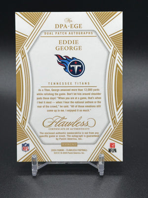 2023 Panini Flawless #DPA-EGE Eddie George Dual Patch Auto Silver #/20