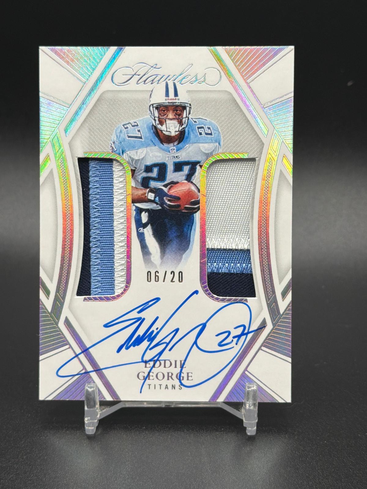 2023 Panini Flawless #DPA-EGE Eddie George Dual Patch Auto Silver #/20