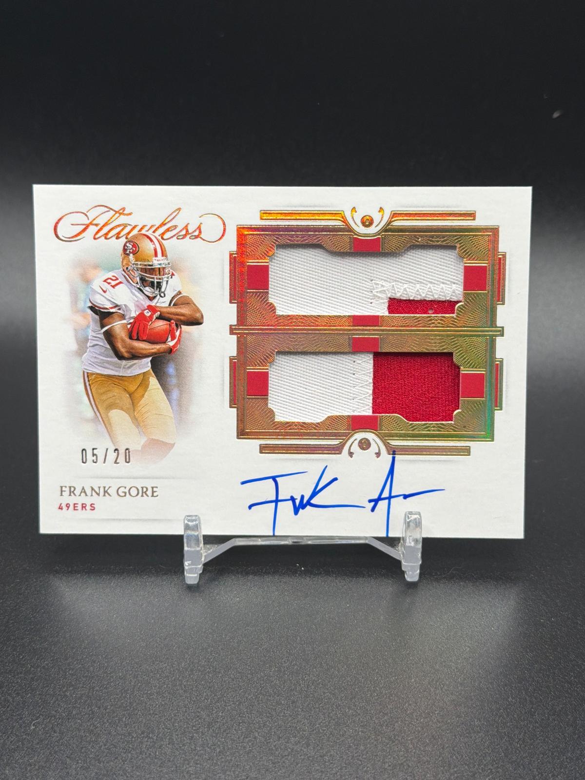 2021 Panini Flawless #DPA-FGO Frank Gore Dual Patch Autographs #/20