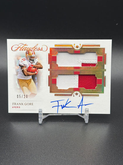 2021 Panini Flawless #DPA-FGO Frank Gore Dual Patch Autographs #/20