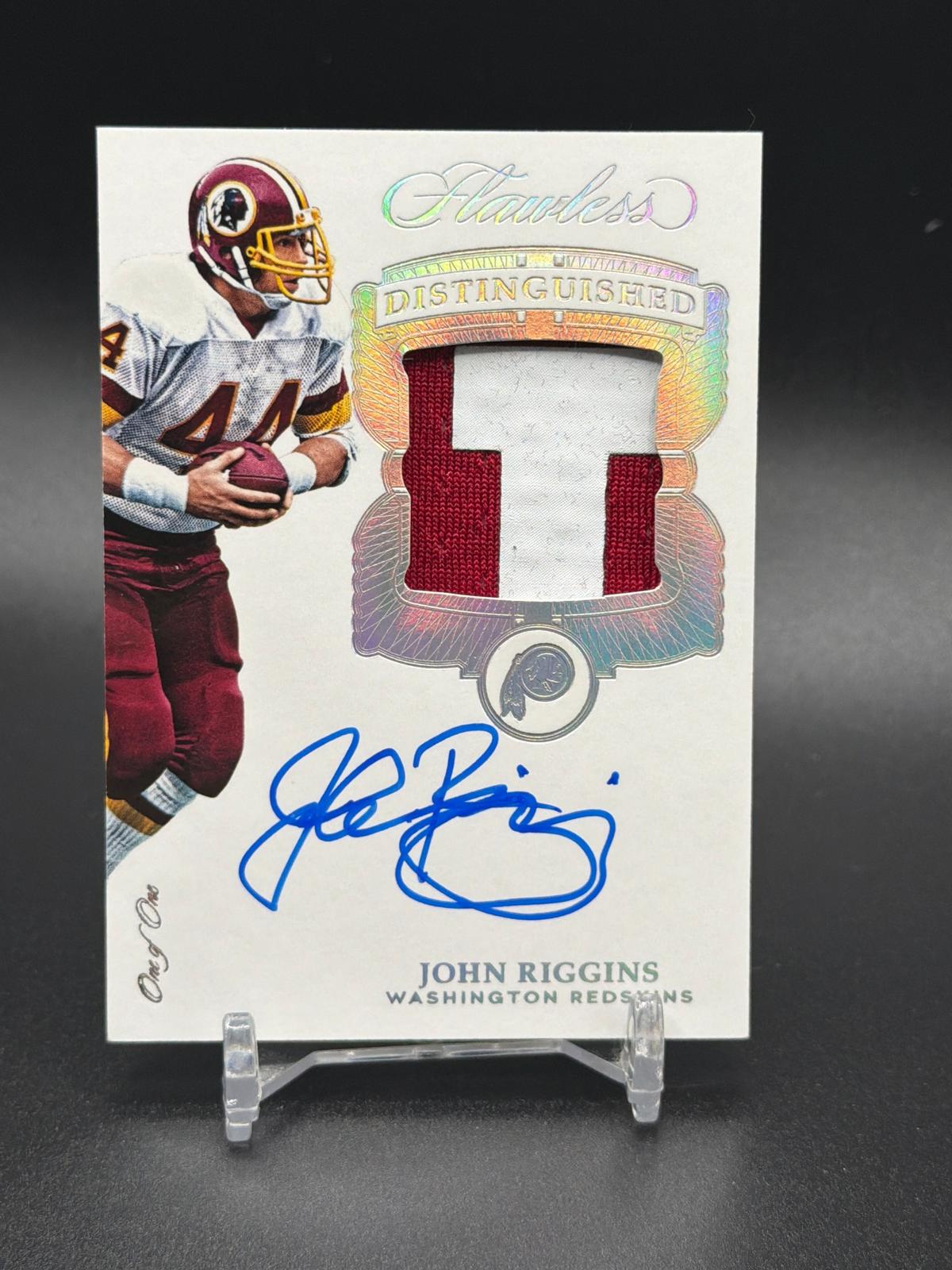 2017 Panini Flawless #DI-JR John Riggins Distinguished Patch Auto Platinum 1/1